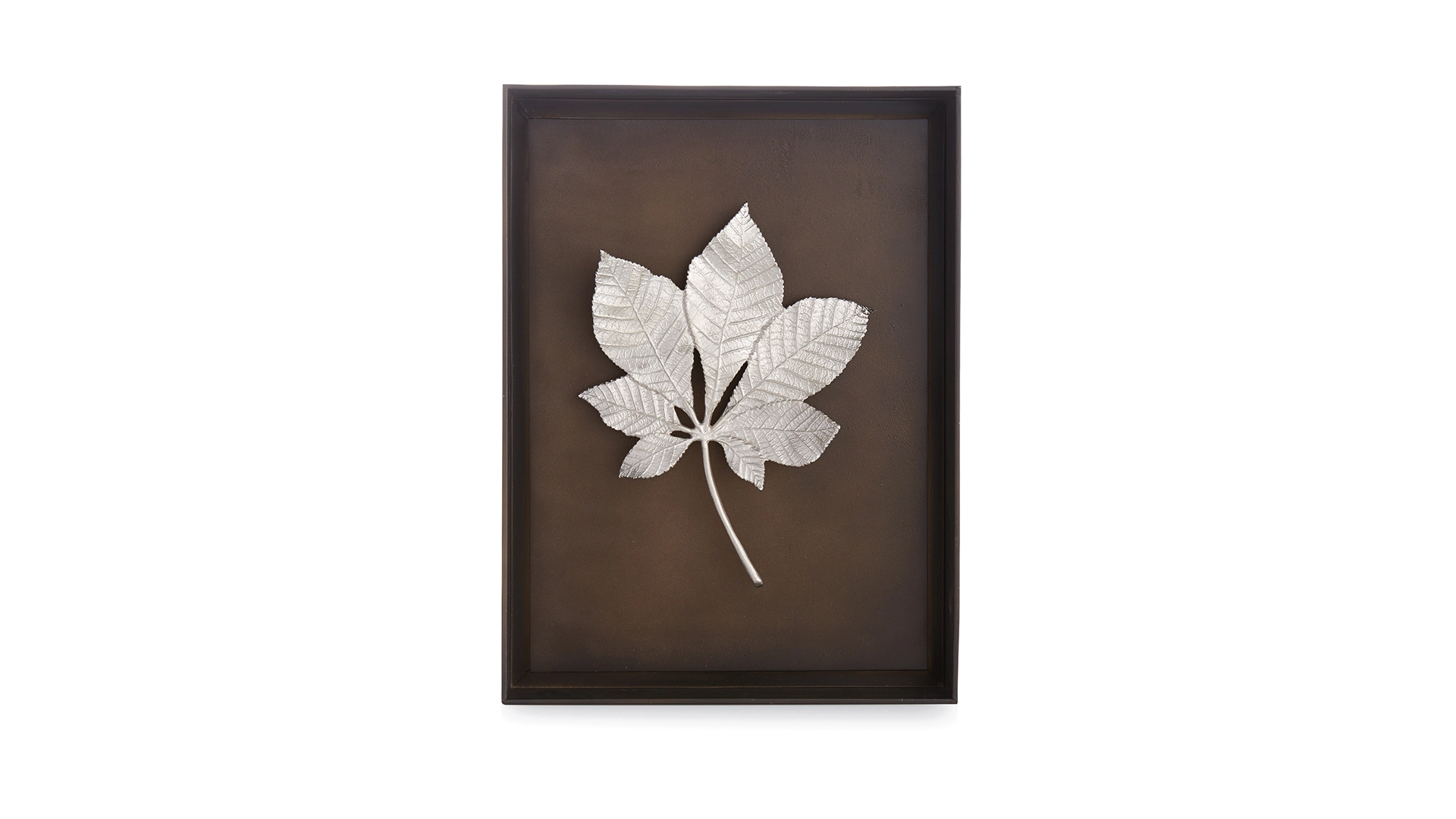 Панно Michael Aram Лист ка штана 26х35 см, серебристое