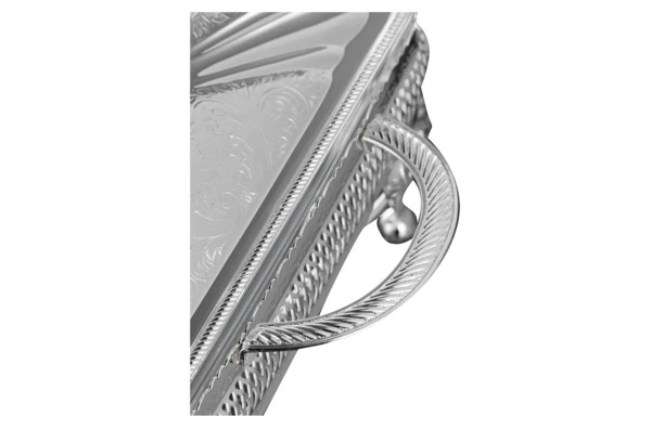 Мармит для двух блюд с крышками Queen Anne 41х28х19 см, сталь, стекло, посеребрение