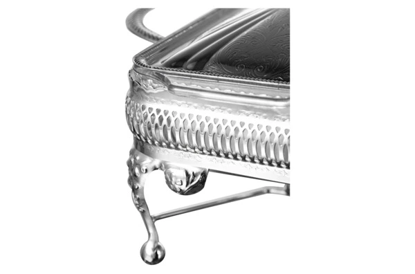 Мармит для двух блюд с крышками Queen Anne 41х28х19 см, сталь, стекло, посеребрение