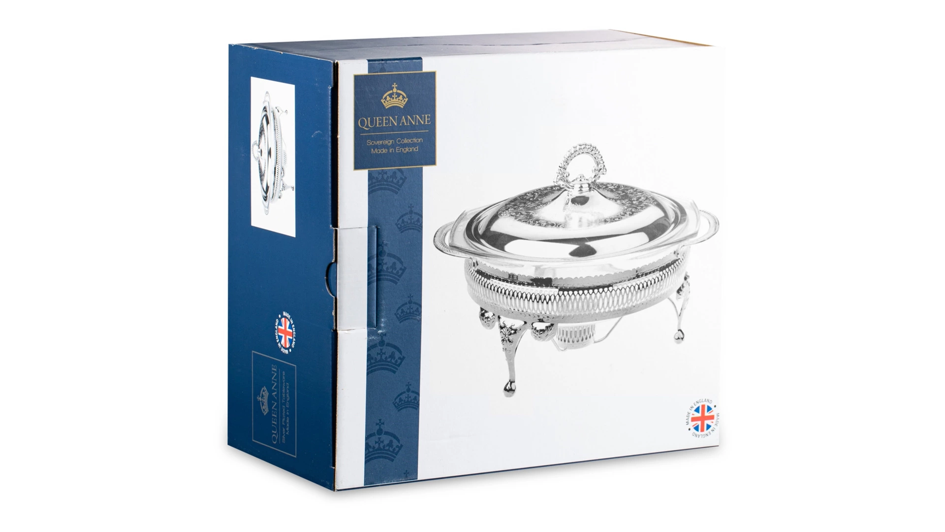 Мармит круглый с подогревом с крышкой Queen Anne 29х25х19 см, сталь, стекло, посеребрение