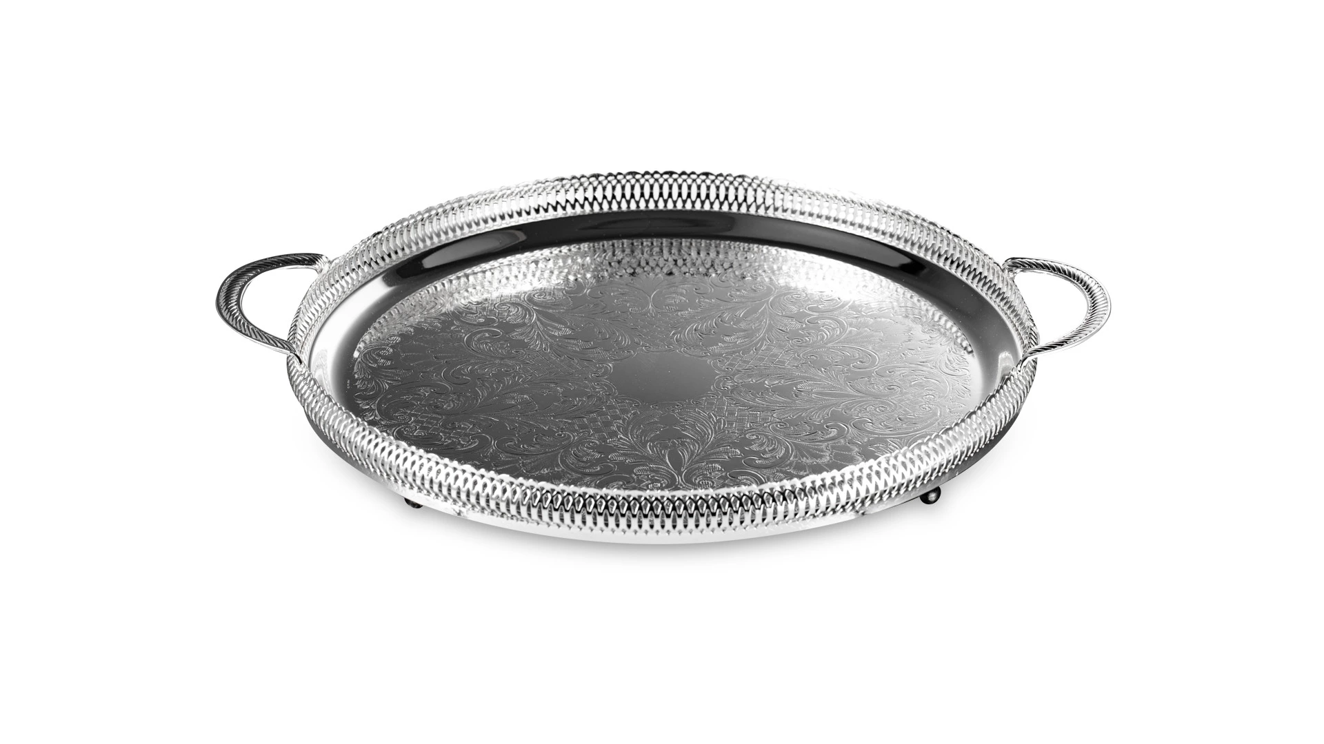 Набор для чая Queen Anne: поднос, сахарница, ложка, 6 стаканов с подстаканниками, сталь, стекло