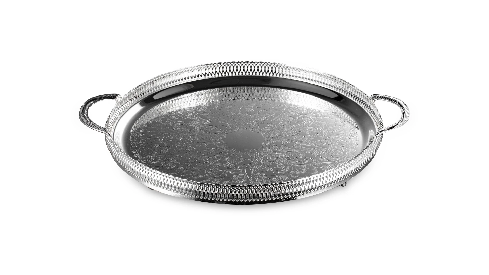 Набор для чая Queen Anne: поднос, сахарница, ложка, 6 стаканов с подстаканниками, сталь, стекло