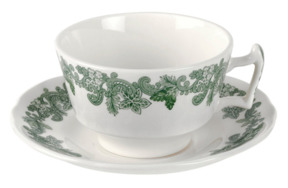 Чашка чайная с блюдцем 200мл Зеленый венок, Джон Рёскин