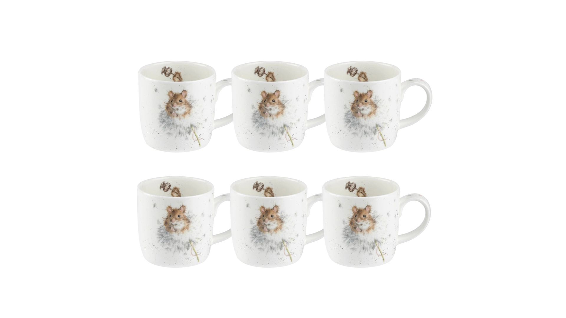 Набор кружек Royal Worcester Забавная фауна Полевые мышки 310 мл, 6 шт