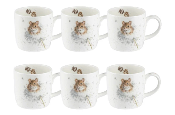 Набор кружек Royal Worcester Забавная фауна Полевые мышки 310 мл, 6 шт