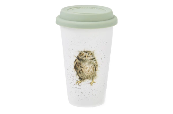 Кружка с силиконовой крышкой Royal Worcester Забавная фауна Сова 310 мл, фарфор