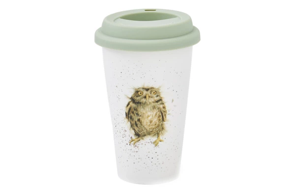Кружка с силиконовой крышкой Royal Worcester Забавная фауна Сова 310 мл, фарфор