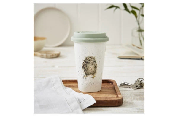 Кружка с силиконовой крышкой Royal Worcester Забавная фауна Сова 310 мл, фарфор