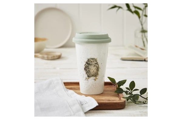 Кружка с силиконовой крышкой Royal Worcester Забавная фауна Сова 310 мл, фарфор