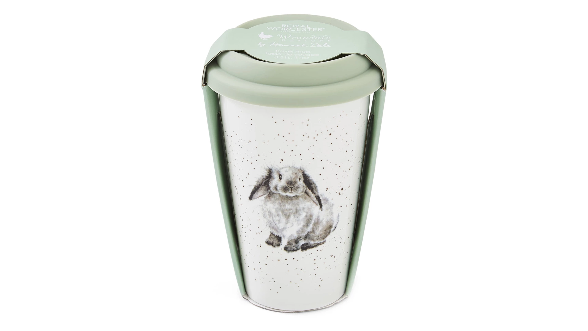 Кружка с силиконовой крышкой Royal Worcester Забавная фауна Кролик 310 мл