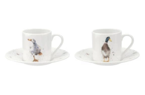 Набор чашек для эспрессо с блюдцами Royal Worcester Забавная фауна Утки 110 мл