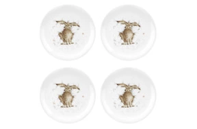 Набор тарелок закусочных Royal Worcester Забавная фауна Заяц 20 см, 4 шт, фарфор костяной