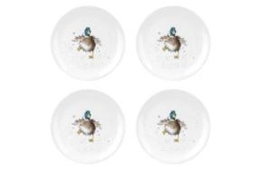 Набор тарелок закусочных Royal Worcester Забавная фауна Утка 20 см, 4 шт, фарфор костяной