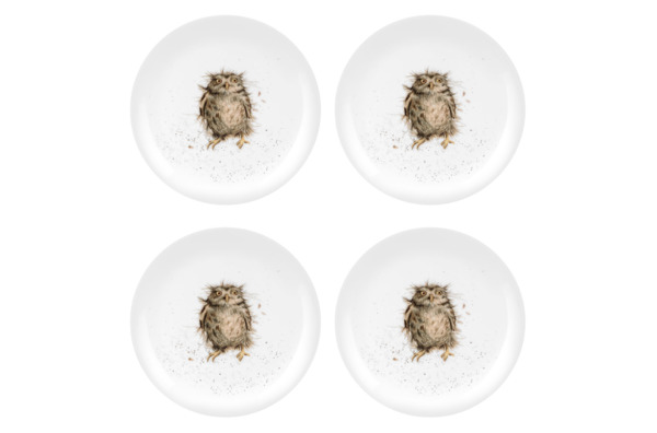 Набор тарелок закусочных Royal Worcester Забавная фауна Сова 20 см, 4 шт