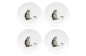 Набор тарелок закусочных Royal Worcester Забавная фауна Кот и мышь 20 см, 4 шт