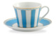 Чашка чайная с блюдцем Noritake Карнавал 240 мл, голубая полоска, п/к