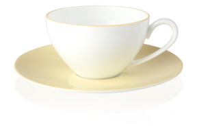 Чашка чайная с блюдцем Noritake Альта, жёлтый борт 220 мл