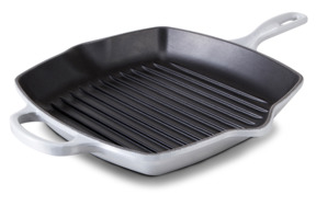 Сковорода-гриль квадратная Le Creuset 26 см, чугун, серая, для индукции, духовки