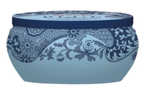 Свеча в жестяной банке Spode Голубая Италия 9 см