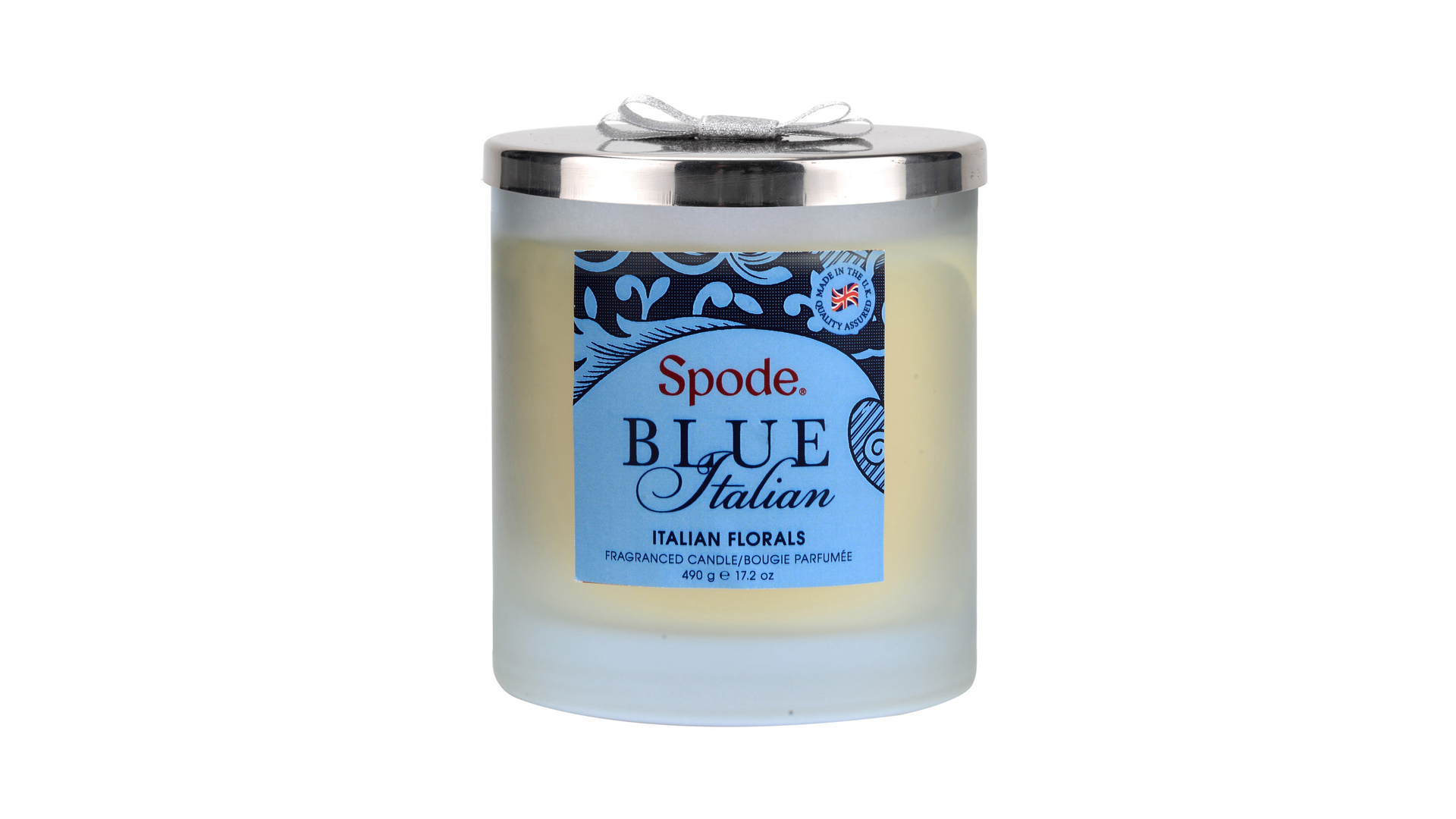 Свеча в банке Spode Голубая Италия с крышкой, с 2 фитилями 10 см
