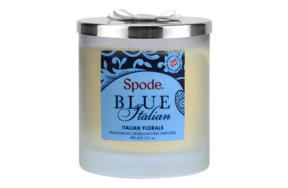 Свеча в банке Spode Голубая Италия с крышкой, с 2 фитилями 10 см