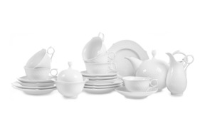 Сервиз чайный Meissen Игра волн, рельеф, белый на 6 персон 21 предмет