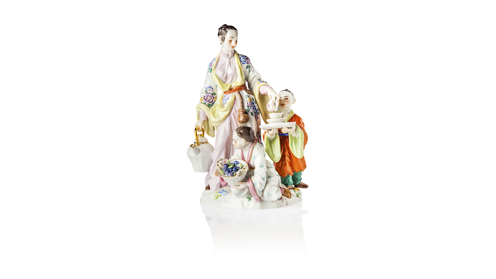 Фигурка Meissen 15 см Японка с двумя детьми