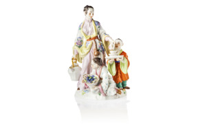 Фигурка Meissen 15 см Японка с двумя детьми