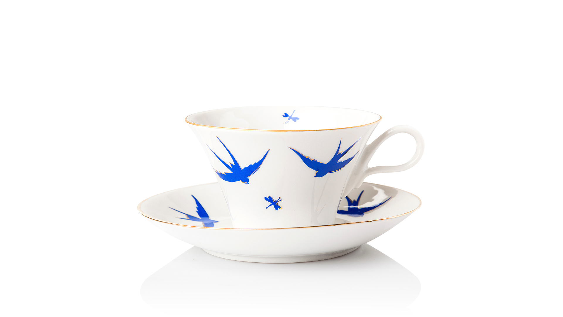 Чашка чайная с блюдцем Франц Гарднер в Вербилках Дыхание лета Ласточки