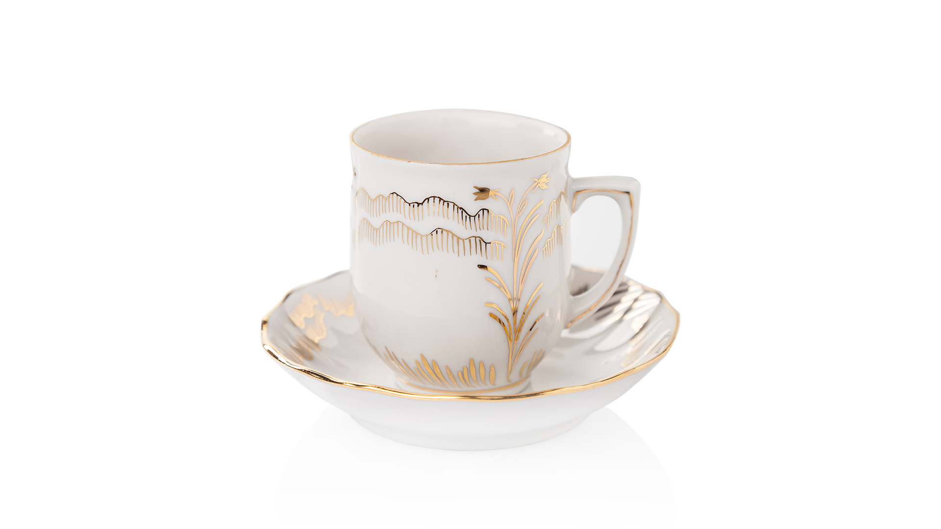 Чашка чайная с блюдцем Франц Гарднер в Вербилках № 12 Сувенирная 100 мл, фарфор твердый