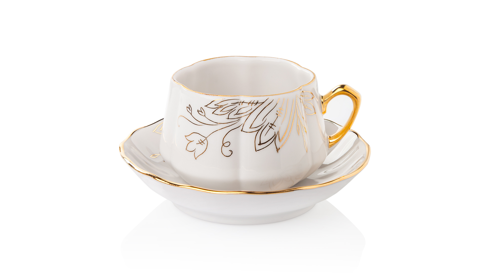 Чашка чайная с блюдцем Франц Гарднер в Вербилках № 7 Сувенирная 100 мл, фарфор твердый