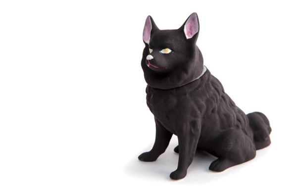 Скульптура Франц Гарднер в Вербилках Собака Черная 12 см, фарфор твердый