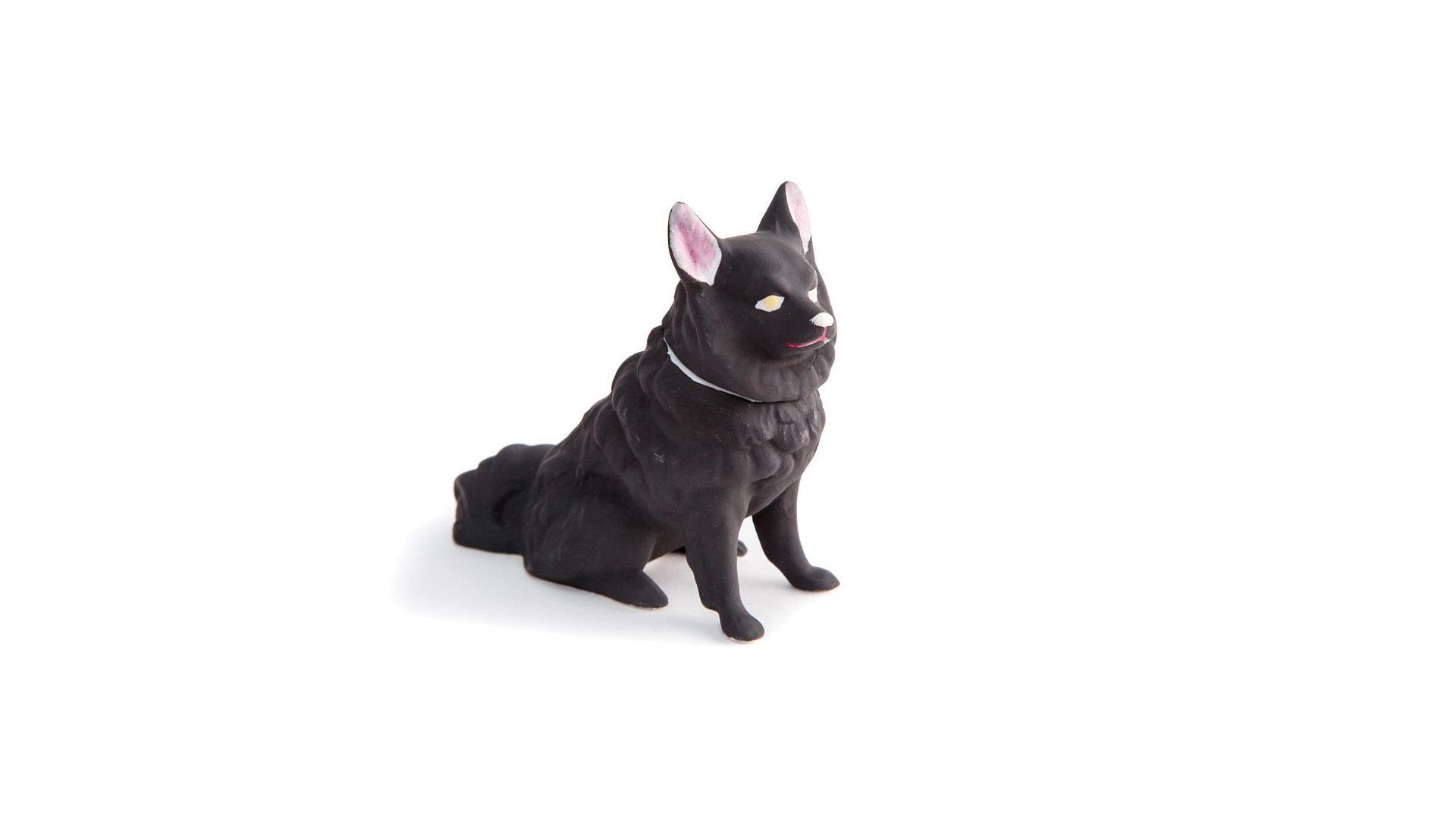 Скульптура Франц Гарднер в Вербилках Собака Черная 12 см, фарфор твердый