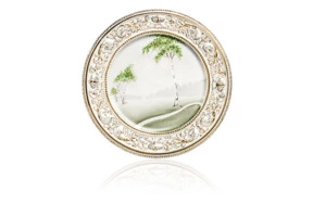 Блюдо настенное Франц Гарднер в Вербилках  Береза, фарфор твердый