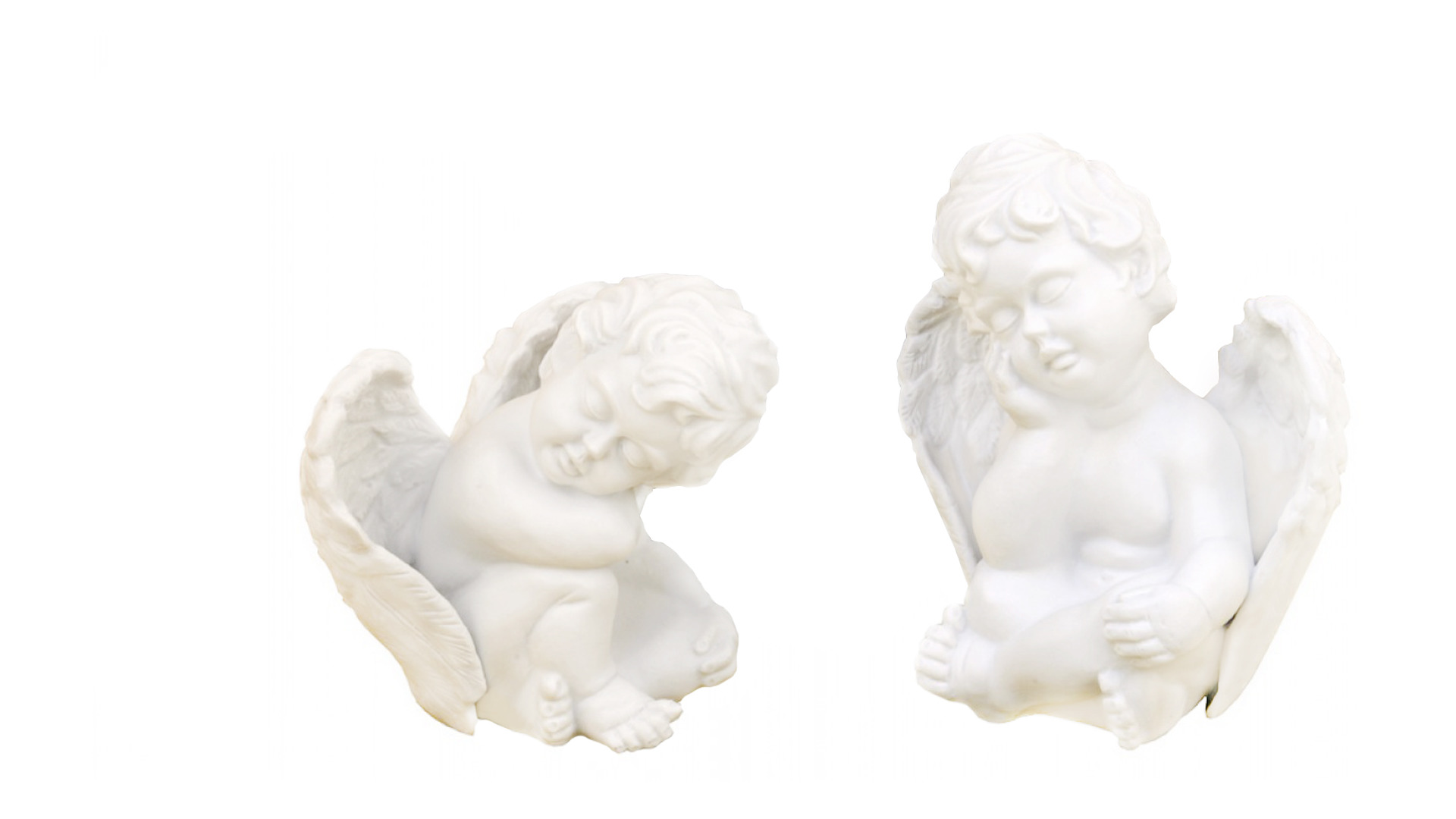 Набор скульптур Франц Гарднер в Вербилках Ангелы Хранители любви Бисквит 13 см, 2 шт, фарфор твердый