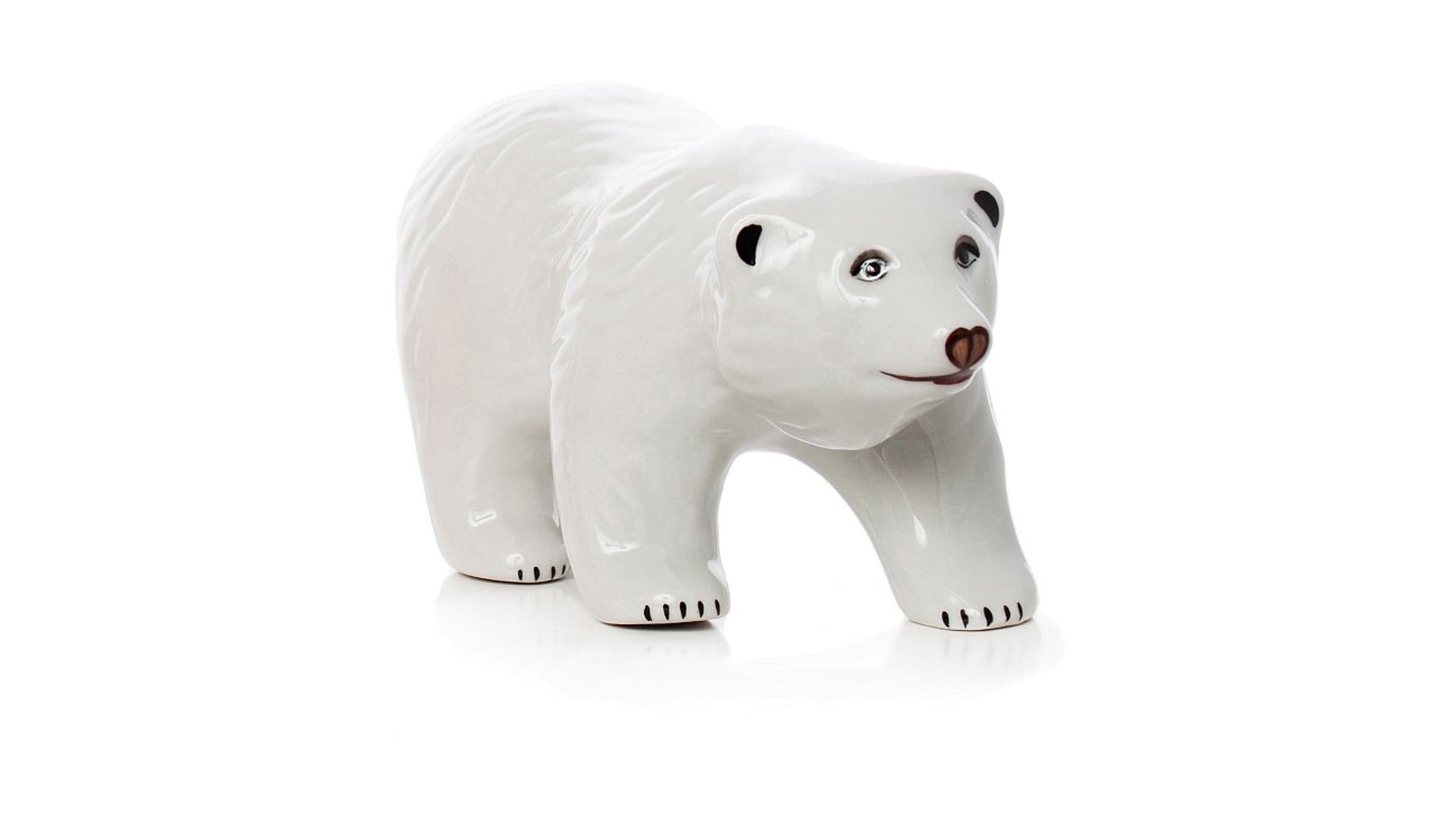 Скульптура Франц Гарднер в Вербилках Медведь белый 7 см, фарфор твердый