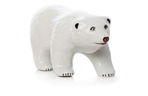 Скульптура Франц Гарднер в Вербилках Медведь белый 7 см, фарфор твердый