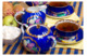 Сервиз чайный Дулевский фарфоровый завод Тюльпан. Красавица Синий на 6 персон 15 предметов, фарфор