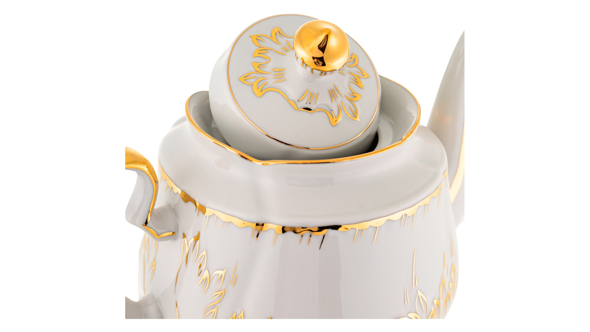 Сервиз чайный Франц Гарднер в Вербилках Кузнецовский на 6 персон 15 предметов, позолота, фарфор