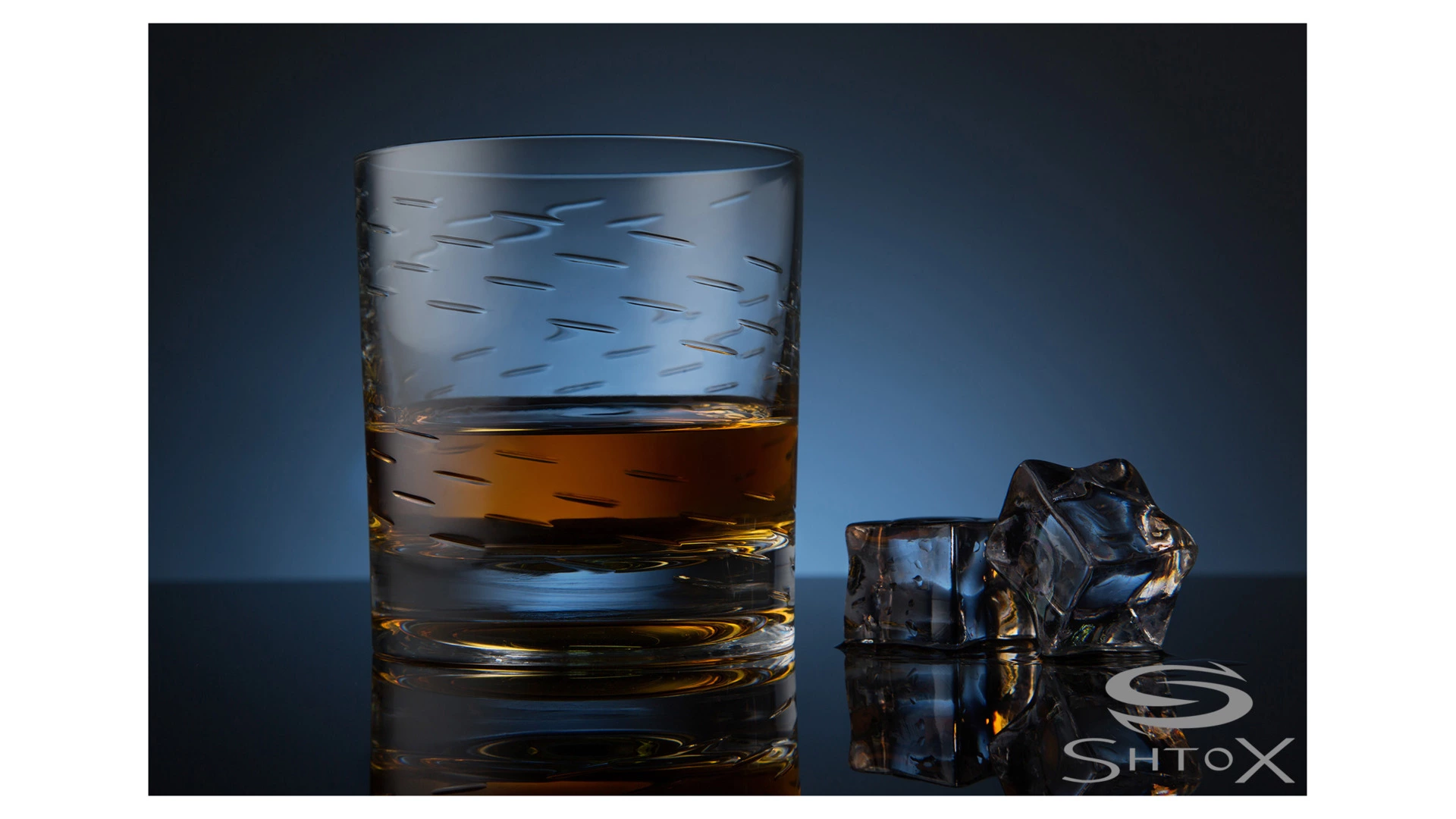 Стакан вращающийся для виски Shtox Линии 320 мл, хрусталь, п/к, 017