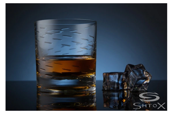 Стакан вращающийся для виски Shtox Линии 320 мл, хрусталь, п/к, 017