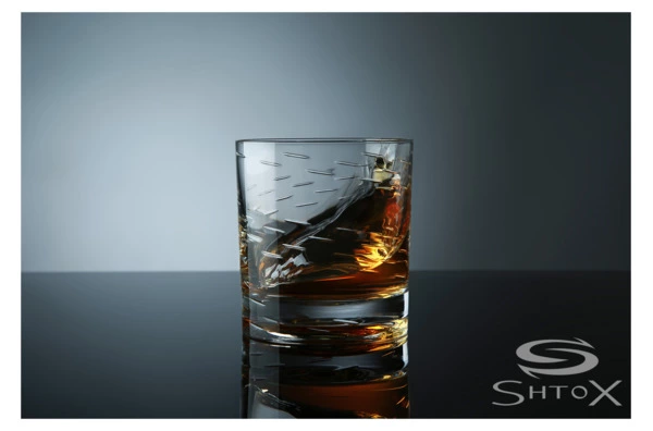 Стакан вращающийся для виски Shtox Линии 320 мл, хрусталь, п/к, 017