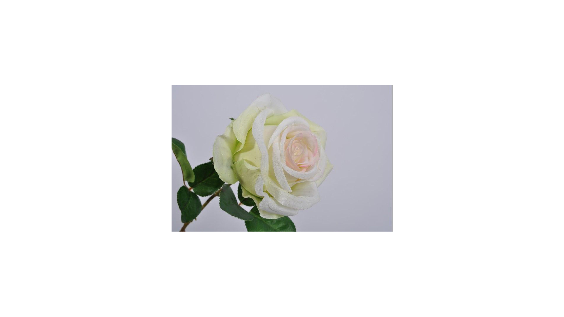 Цветок искусственный Silk-ka "Роза" 46см (розово-кремовый)
