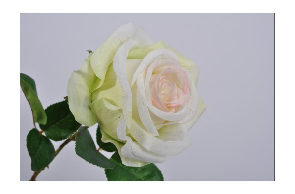 Цветок искусственный Silk-ka "Роза" 46см (розово-кремовый)