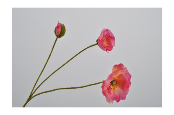 Цветок искусственный Silk-ka "Мак" 76см (темно-розовый)