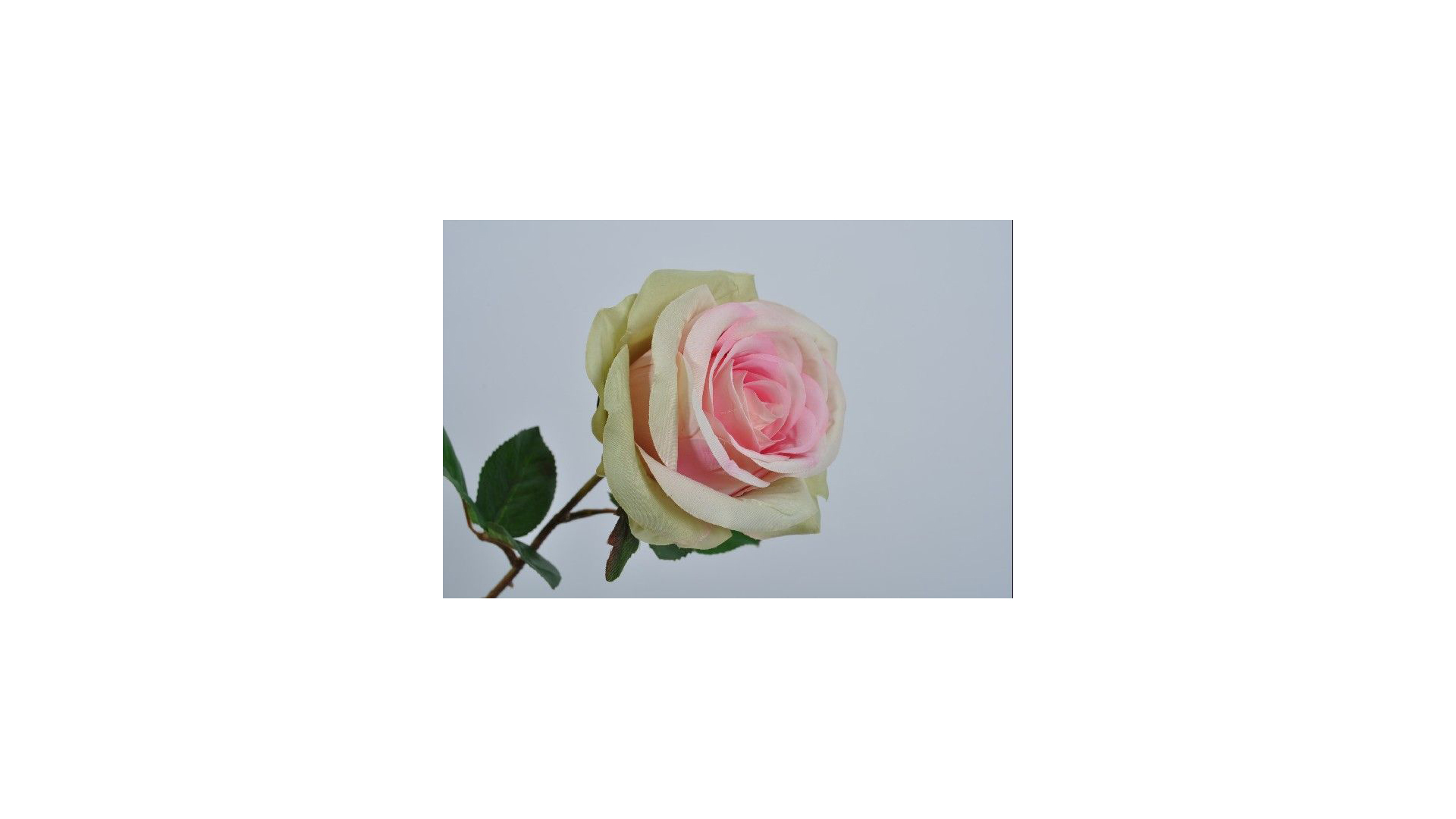 Цветок искусственный Silk-ka "Роза" 46см (розово-зеленый)