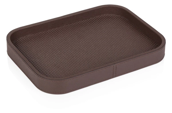 Поднос GioBagnara Поло 27,5х20,5 см, темный шоколад, принт Белладжио