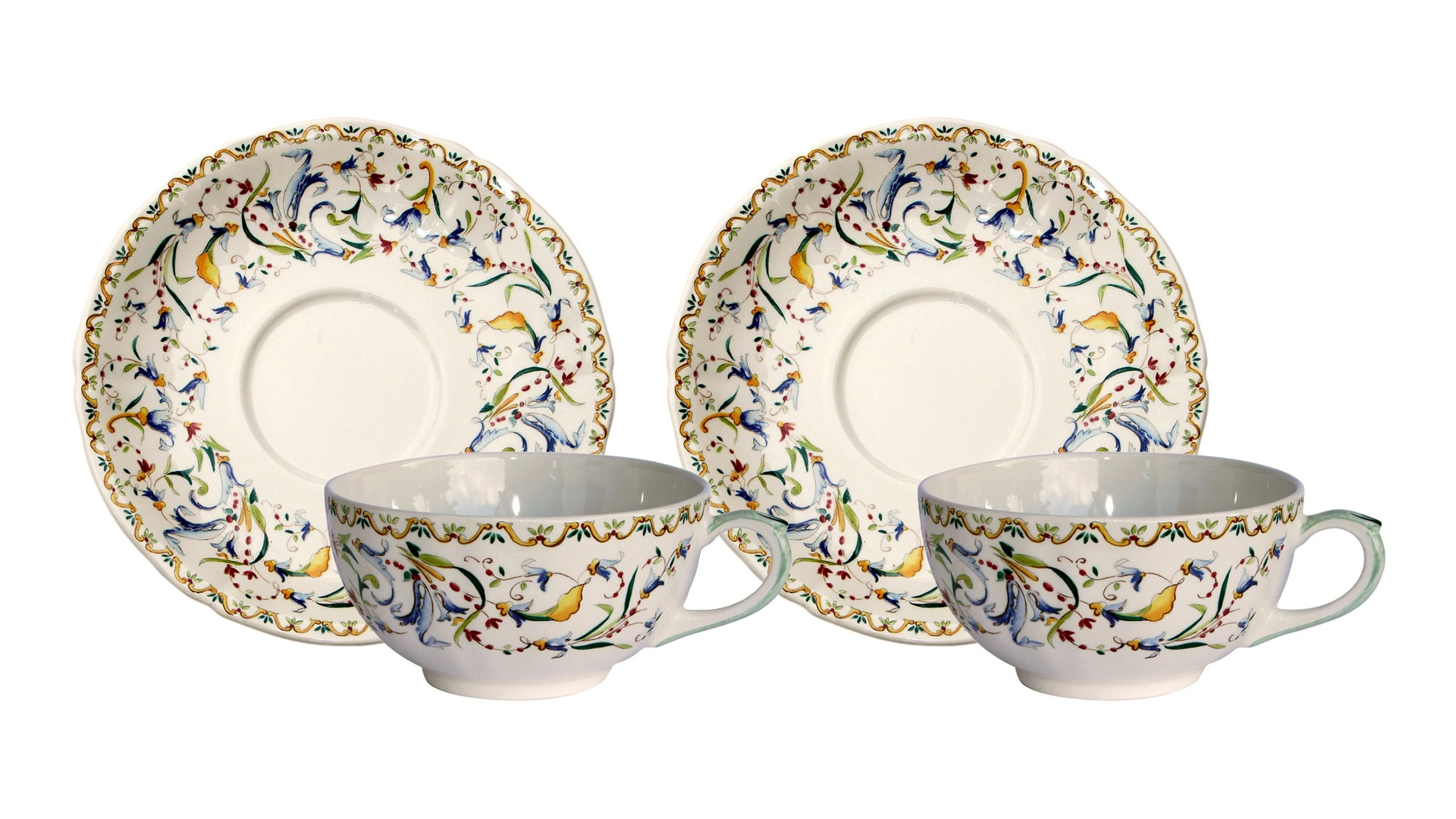 Набор чашек чайных Gien с блюдцами Тоскана 130мл, 2 шт, фаянс