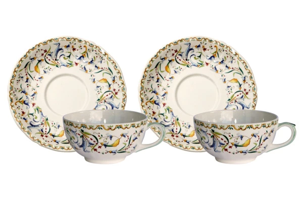 Набор чашек чайных Gien с блюдцами Тоскана 130мл, 2 шт, фаянс