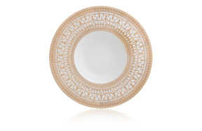 Тарелка суповая 28см Тиара, белый, золотой декор